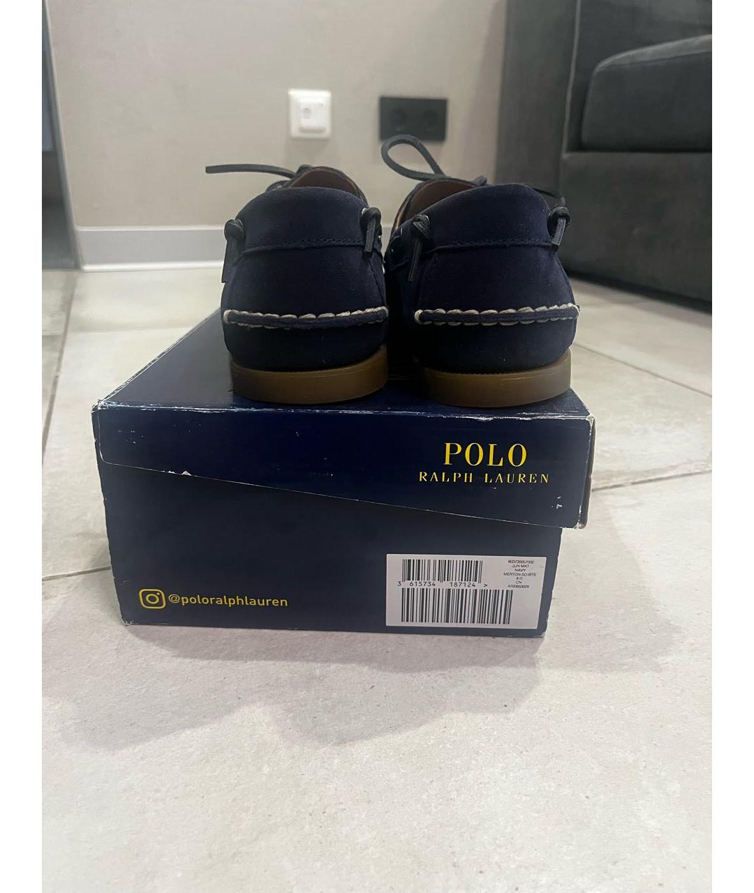 POLO RALPH LAUREN Темно-синие замшевые лоферы, фото 4