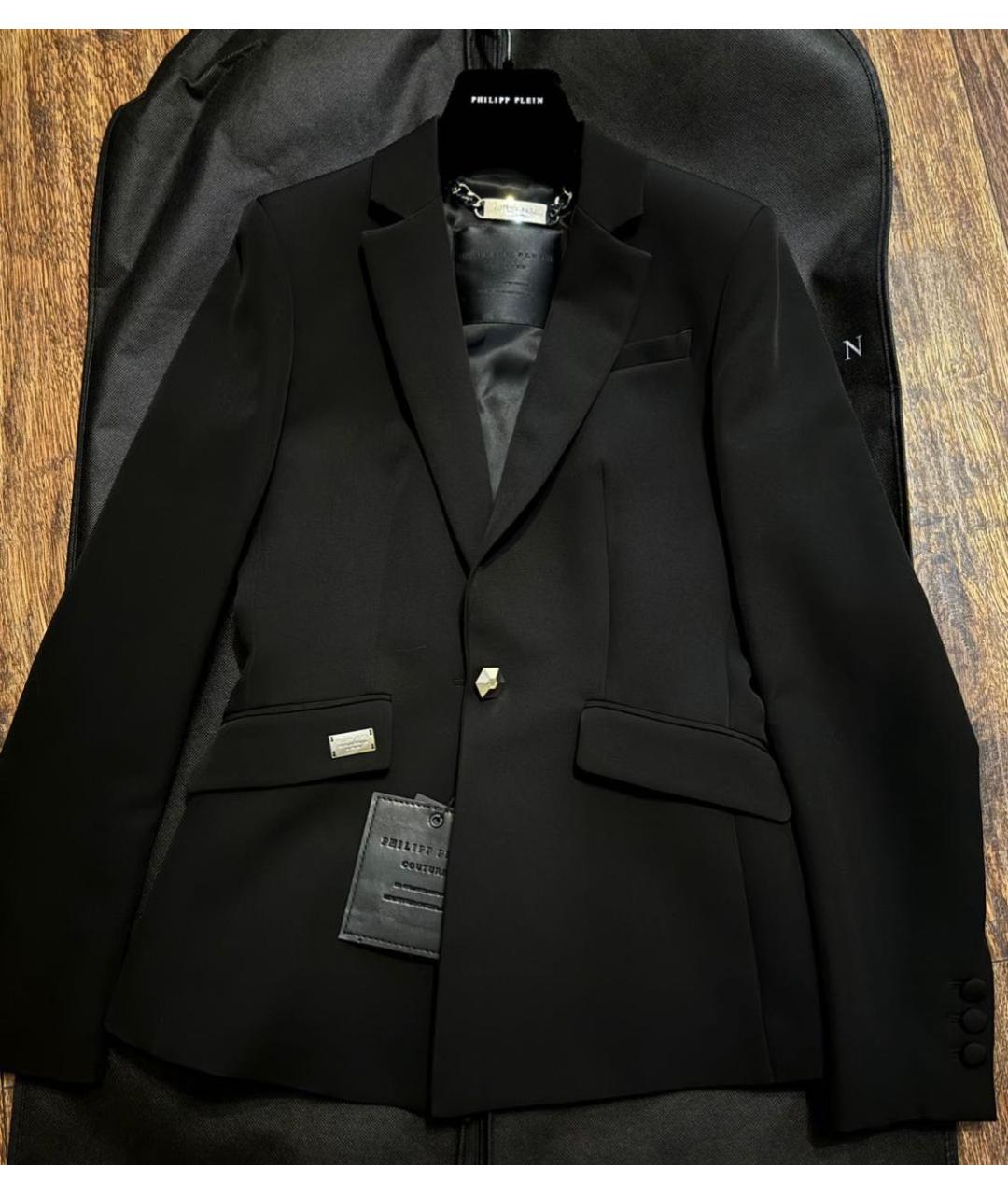 PHILIPP PLEIN Черный полиэстеровый жакет/пиджак, фото 4