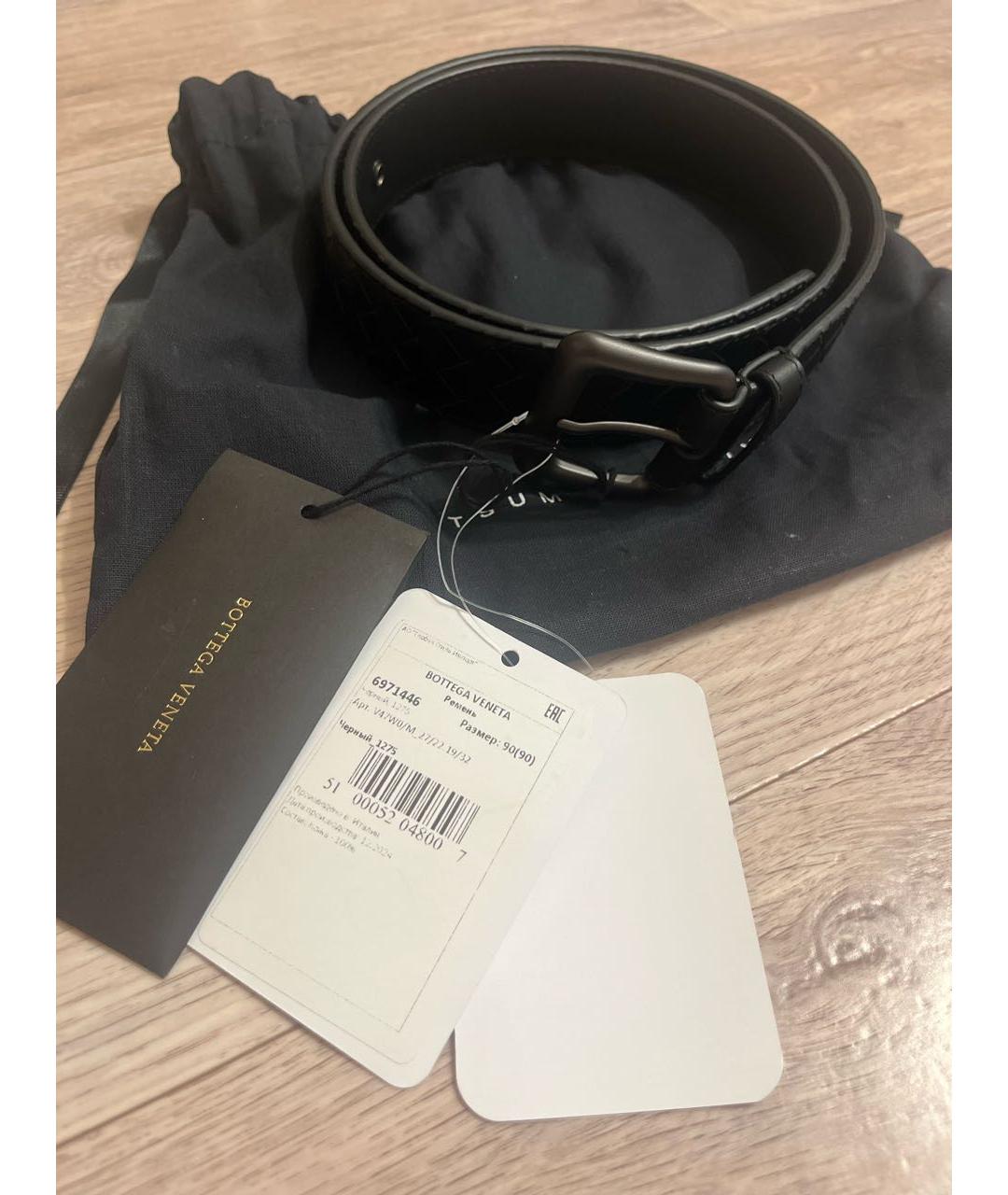 BOTTEGA VENETA Черный кожаный ремень, фото 2