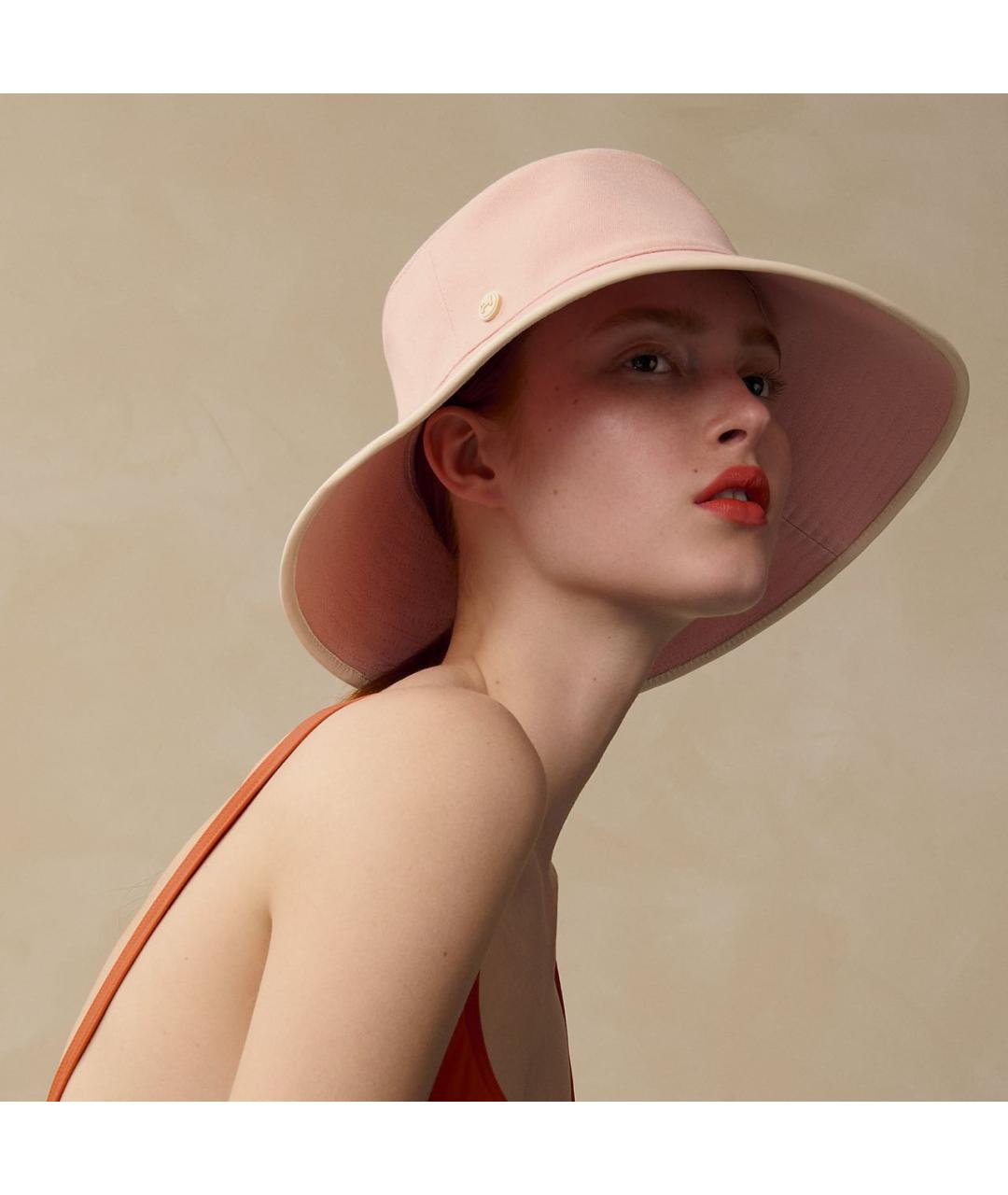 HERMES Бежевая хлопковая шляпа, фото 3