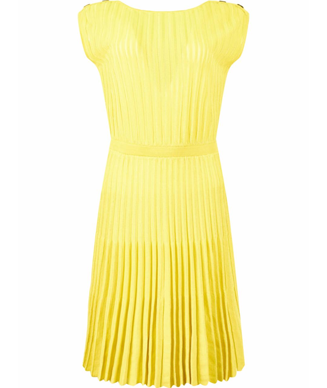 VERSACE COLLECTION Желтое вискозное коктейльное платье, фото 1