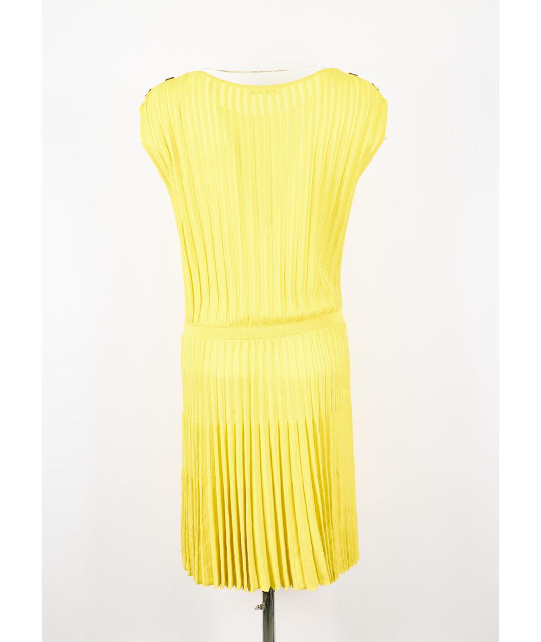 VERSACE COLLECTION Желтое вискозное коктейльное платье, фото 2