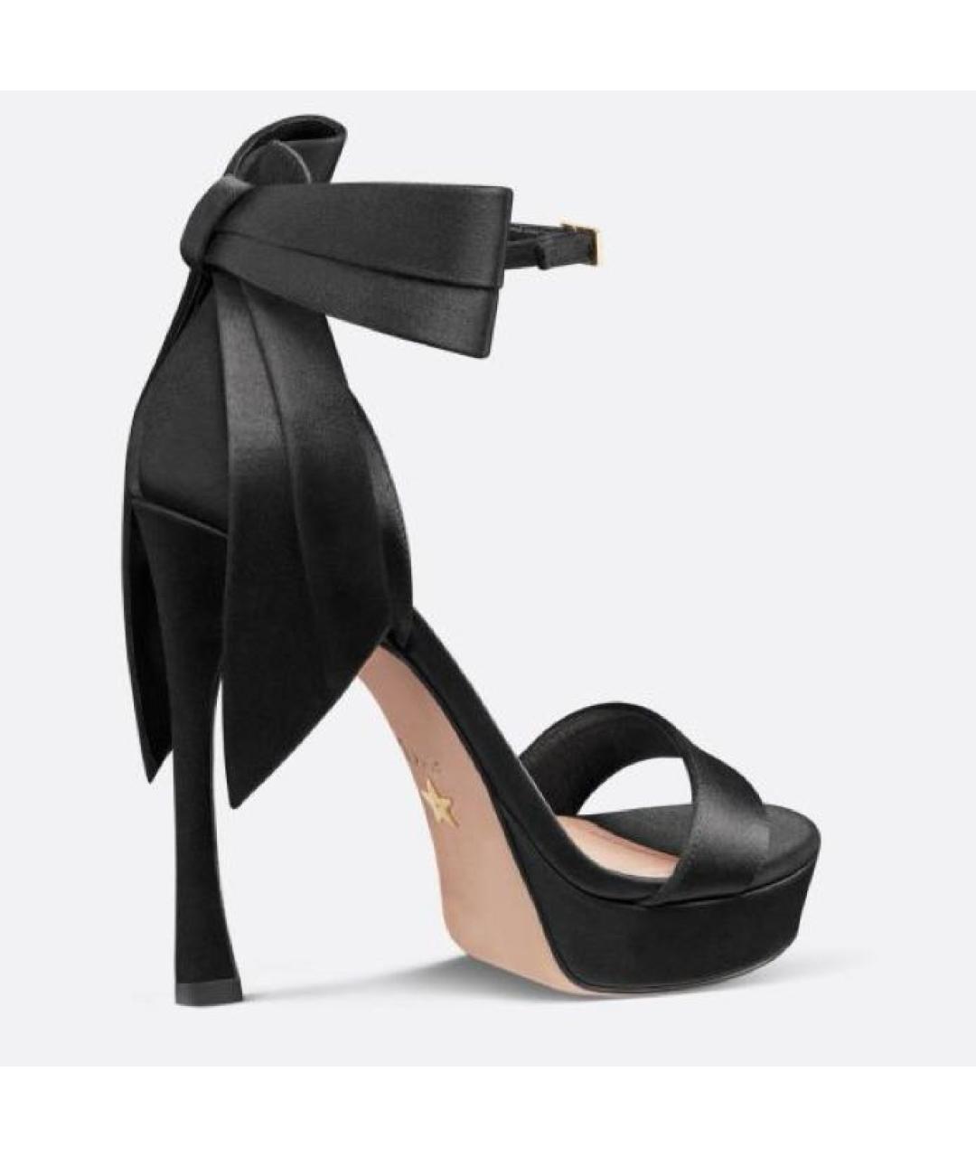 CHRISTIAN DIOR Черные текстильные босоножки, фото 2