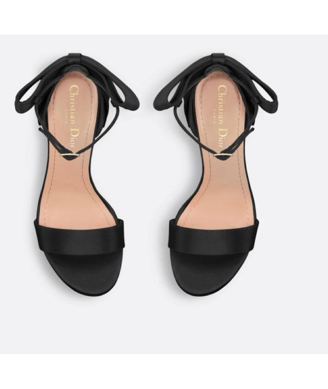 CHRISTIAN DIOR Черные текстильные босоножки, фото 4