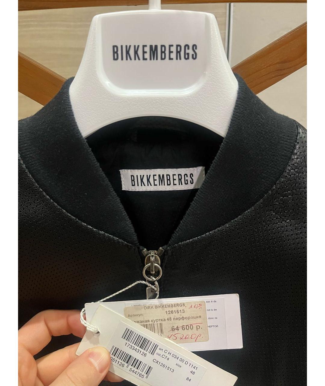 BIKKEMBERGS Черная кожаная куртка, фото 3