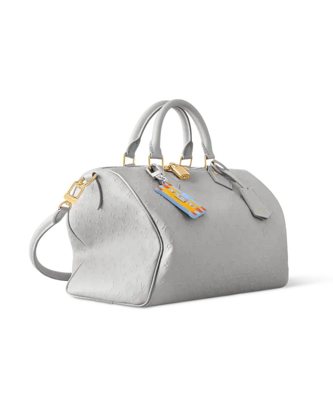 LOUIS VUITTON Серая кожаная дорожная/спортивная сумка, фото 3