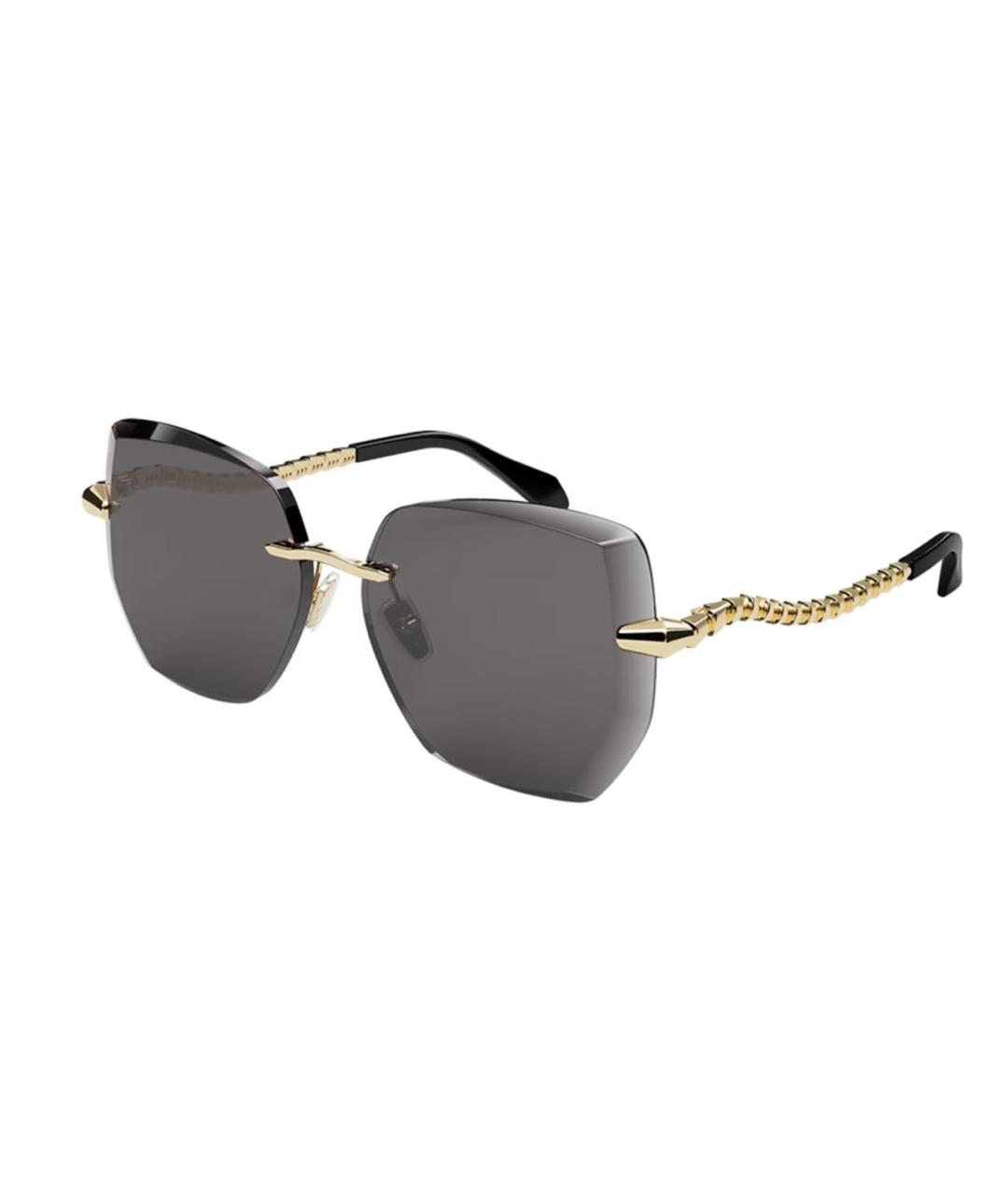 BVLGARI Серые металлические солнцезащитные очки, фото 1