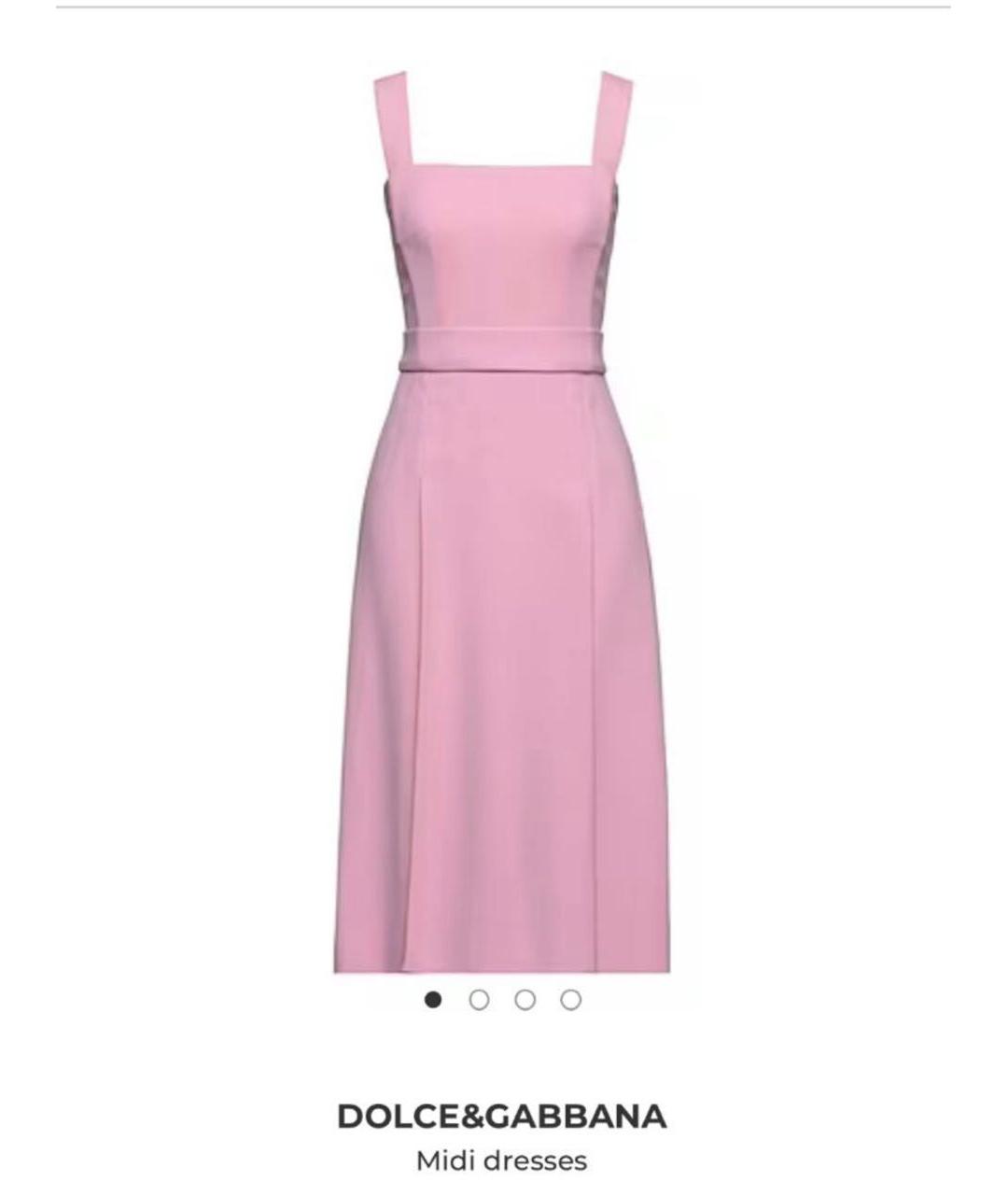DOLCE&GABBANA Розовое вискозное коктейльное платье, фото 7