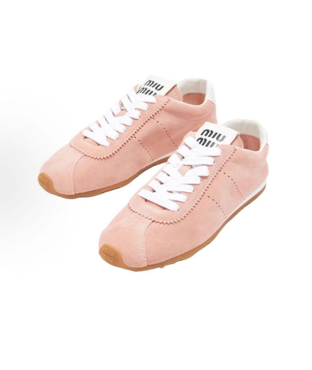 MIU MIU Розовые замшевые кеды, фото 2