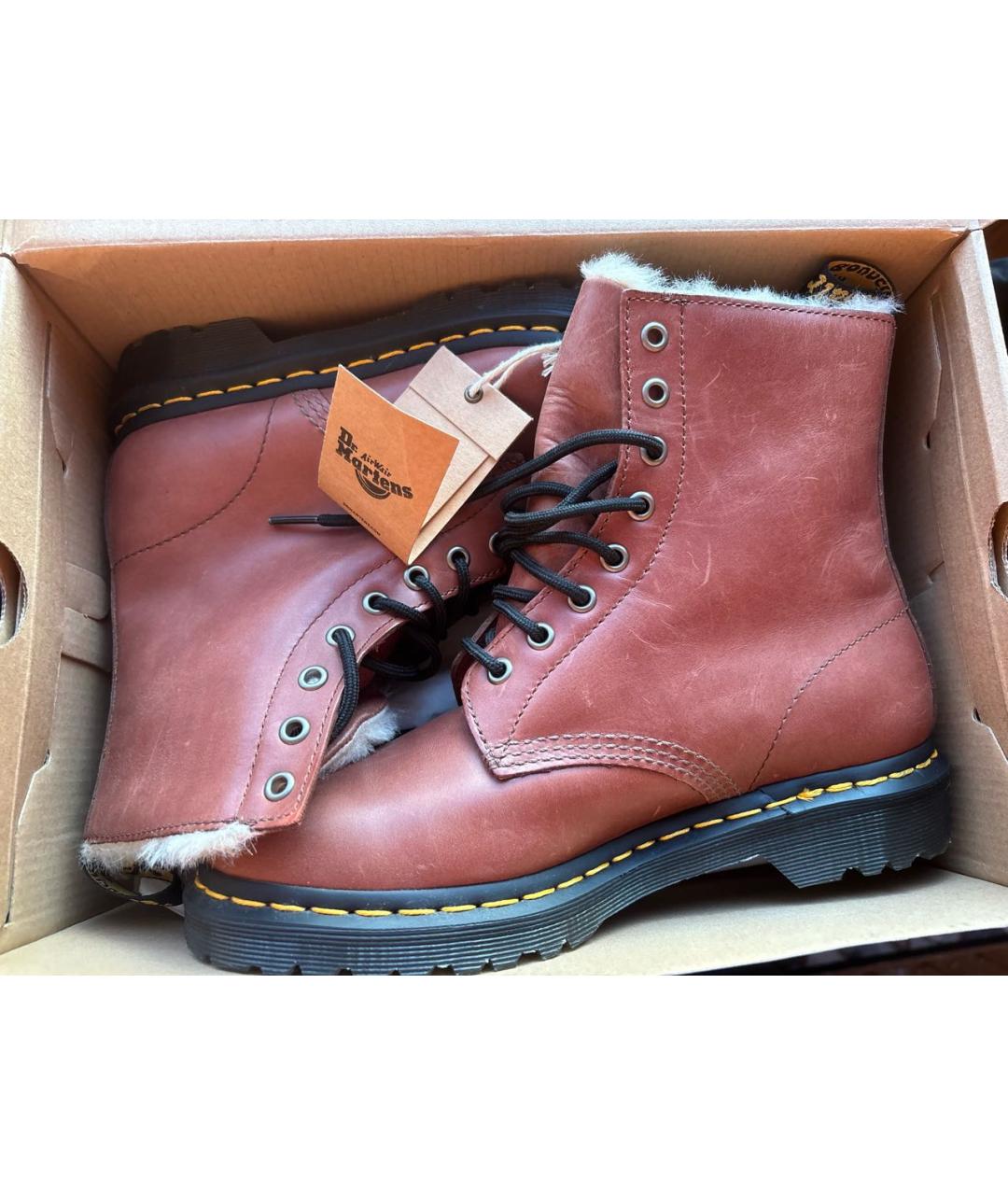 DR. MARTENS Коричневые кожаные ботинки, фото 3