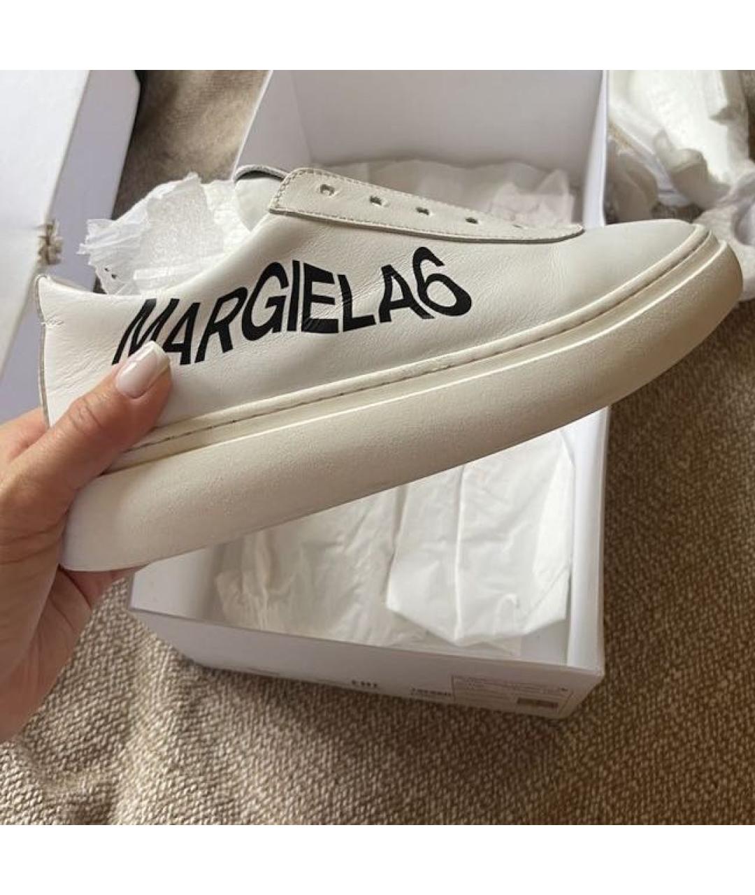 MM6 MAISON MARGIELA Белые кожаные кеды, фото 5