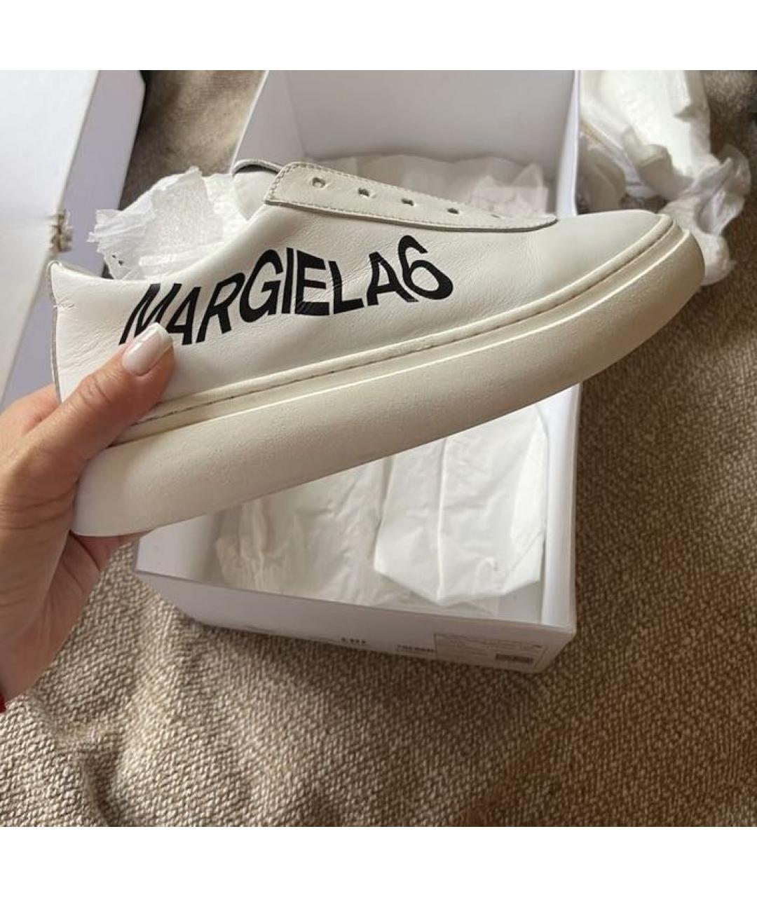MM6 MAISON MARGIELA Белые кожаные кеды, фото 2
