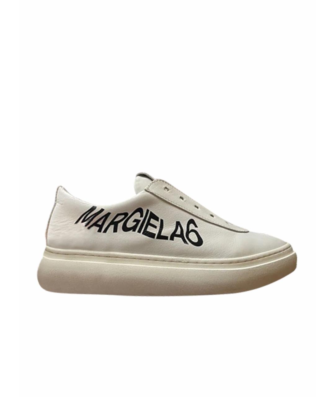 MM6 MAISON MARGIELA Белые кожаные кеды, фото 1