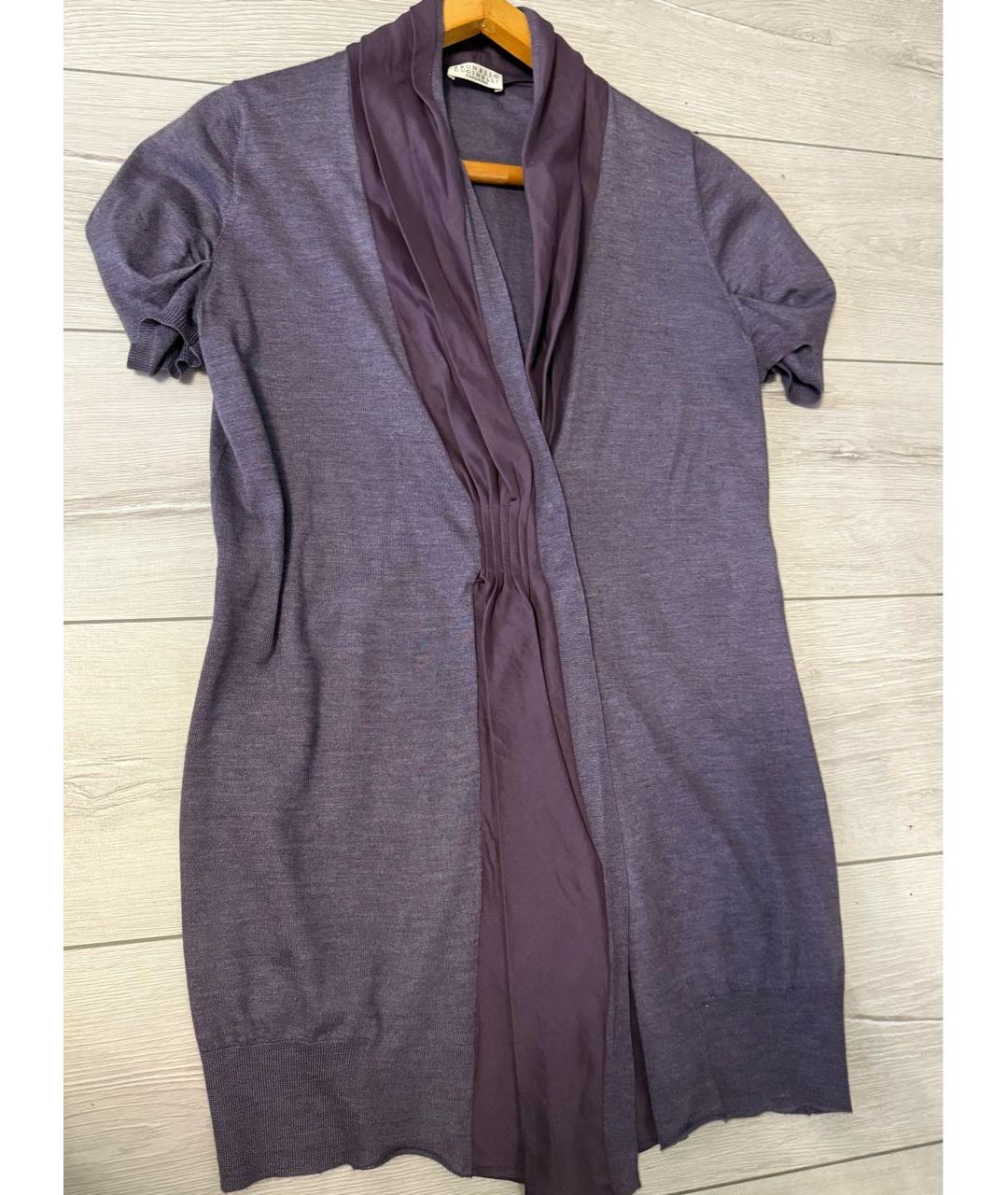 BRUNELLO CUCINELLI Фиолетовый кашемировый кардиган, фото 3