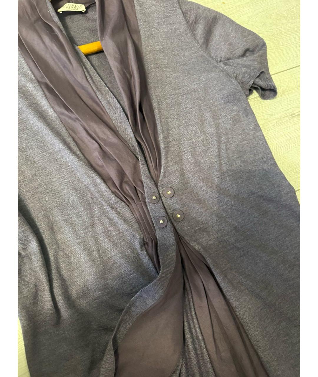 BRUNELLO CUCINELLI Фиолетовый кашемировый кардиган, фото 6