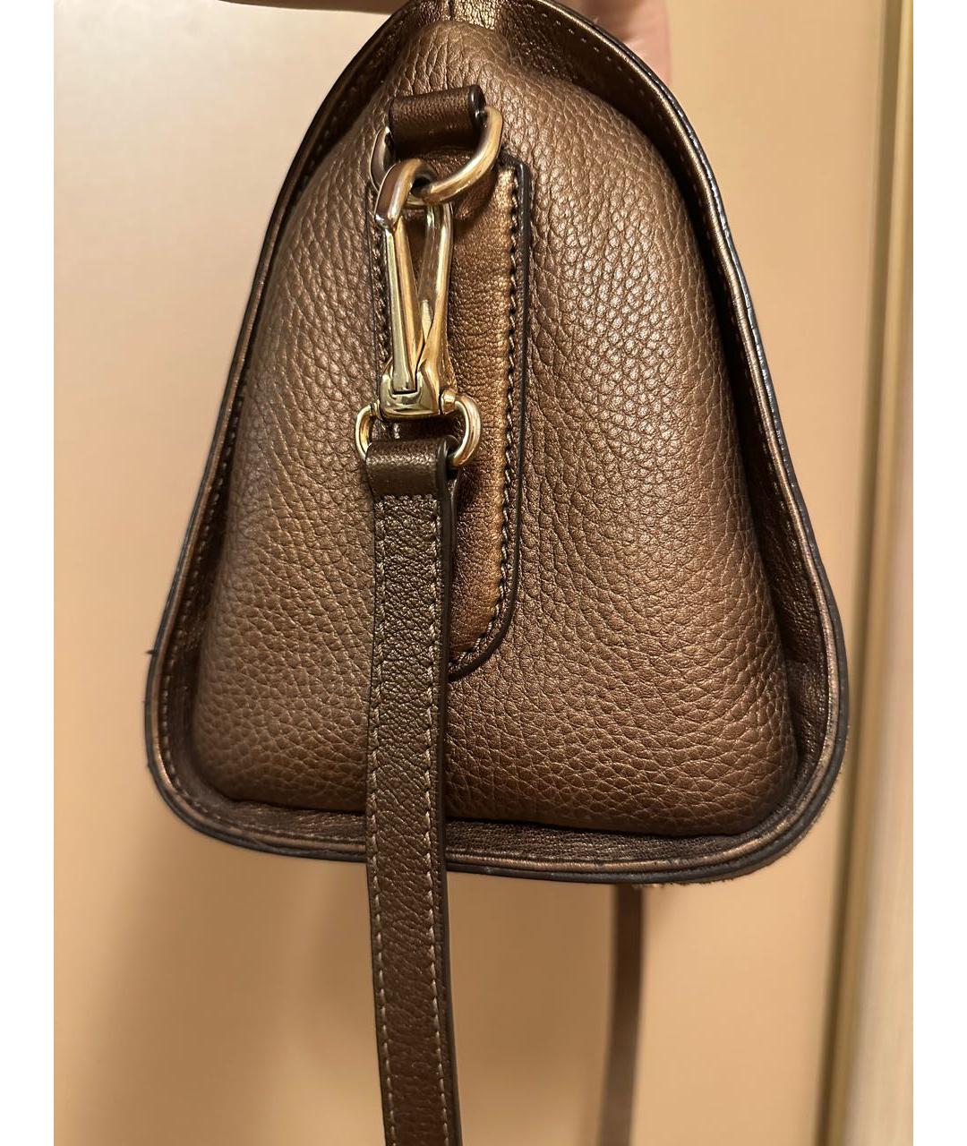 BURBERRY Коричневая кожаная сумка с короткими ручками, фото 7