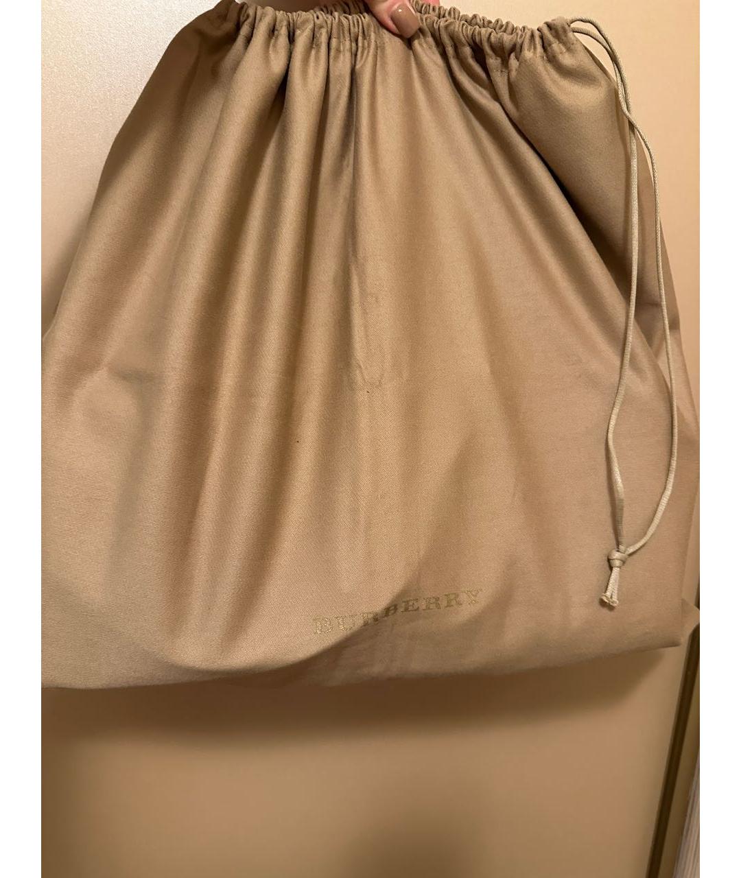 BURBERRY Коричневая кожаная сумка с короткими ручками, фото 6
