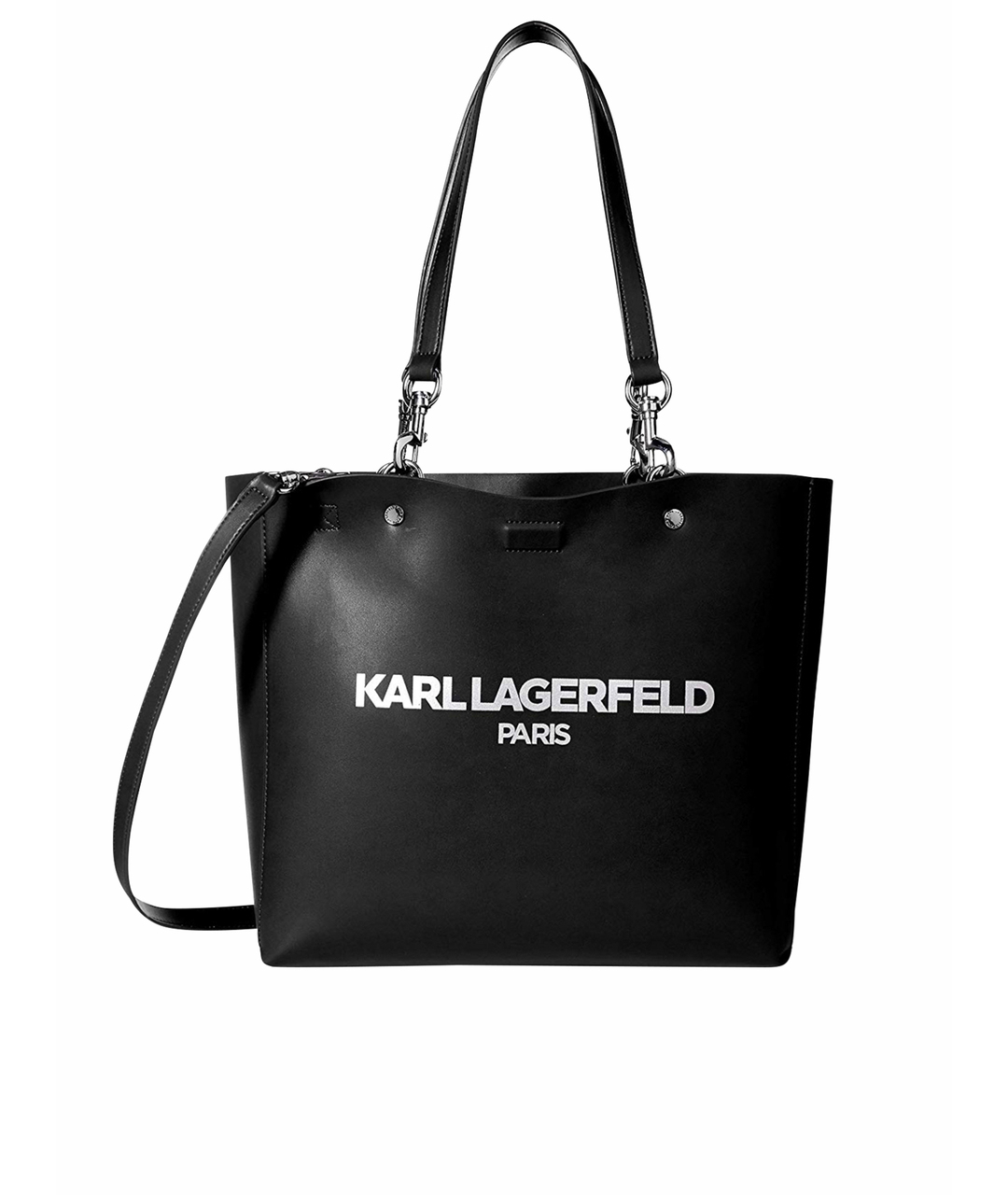 KARL LAGERFELD Черная кожаная сумка тоут, фото 1
