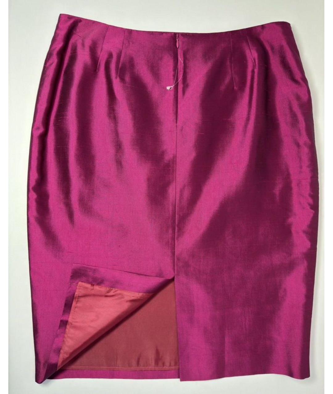 MAX MARA Бордовая шелковая юбка макси, фото 2