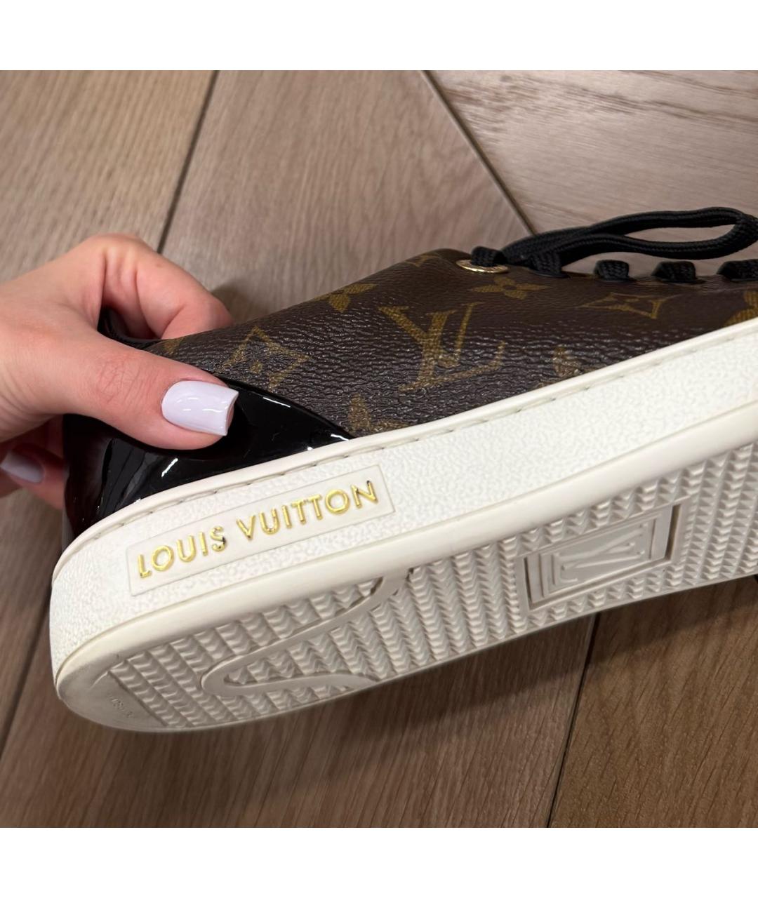 LOUIS VUITTON Коричневые кожаные кеды, фото 6