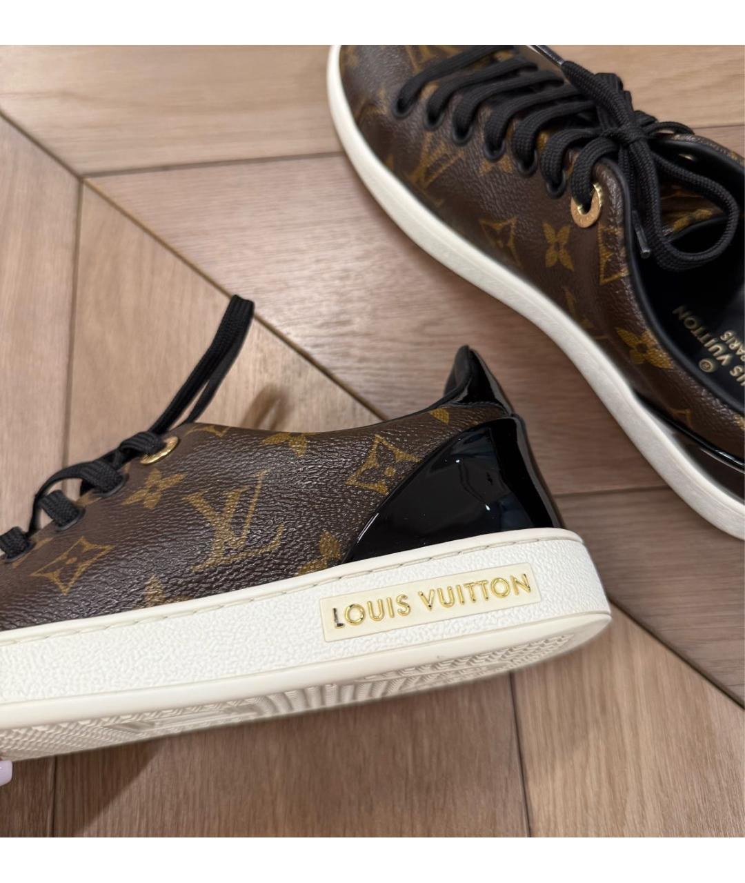 LOUIS VUITTON Коричневые кожаные кеды, фото 5