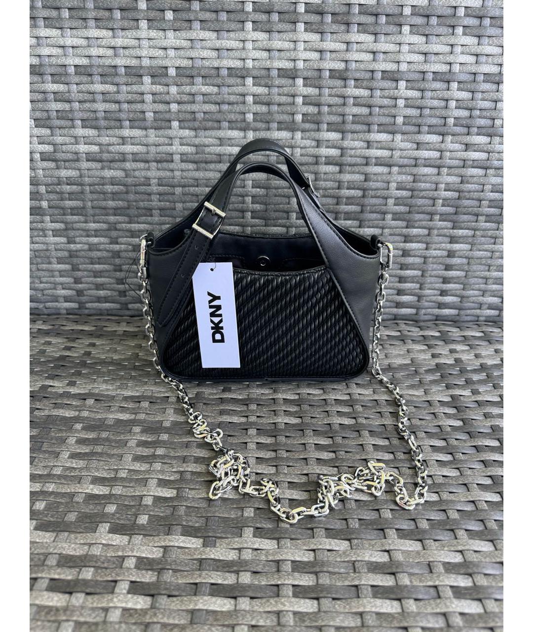 DKNY Черная сумка через плечо из искусственной кожи, фото 9