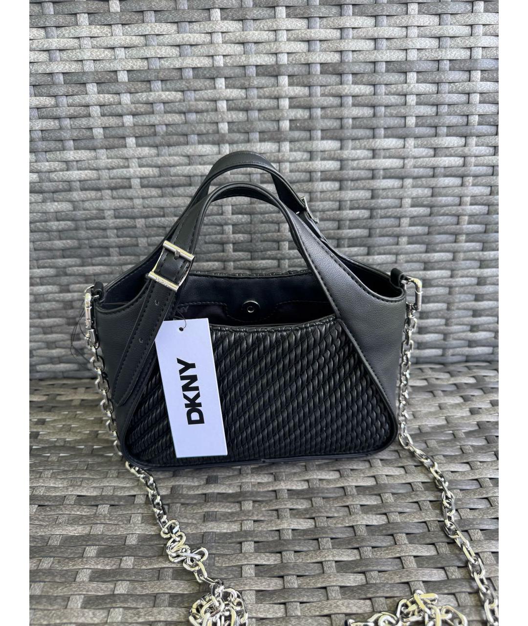 DKNY Черная сумка через плечо из искусственной кожи, фото 2