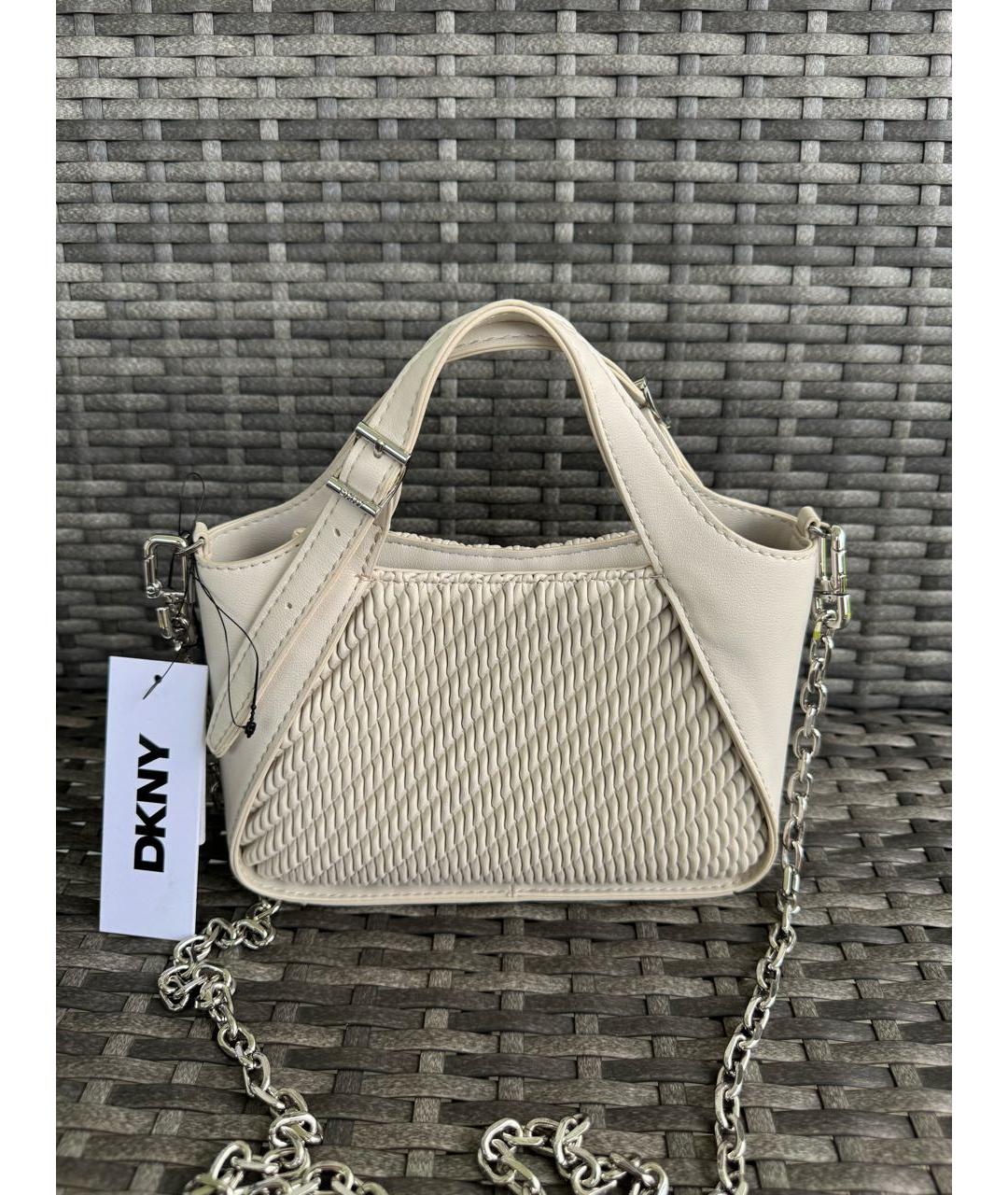 DKNY Бежевая сумка через плечо из искусственной кожи, фото 2