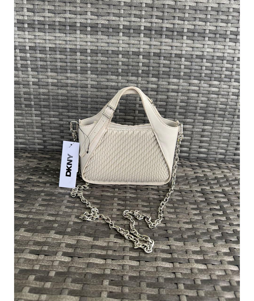 DKNY Бежевая сумка через плечо из искусственной кожи, фото 9