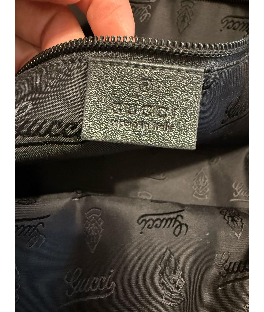 GUCCI Черный кожаный портфель, фото 5