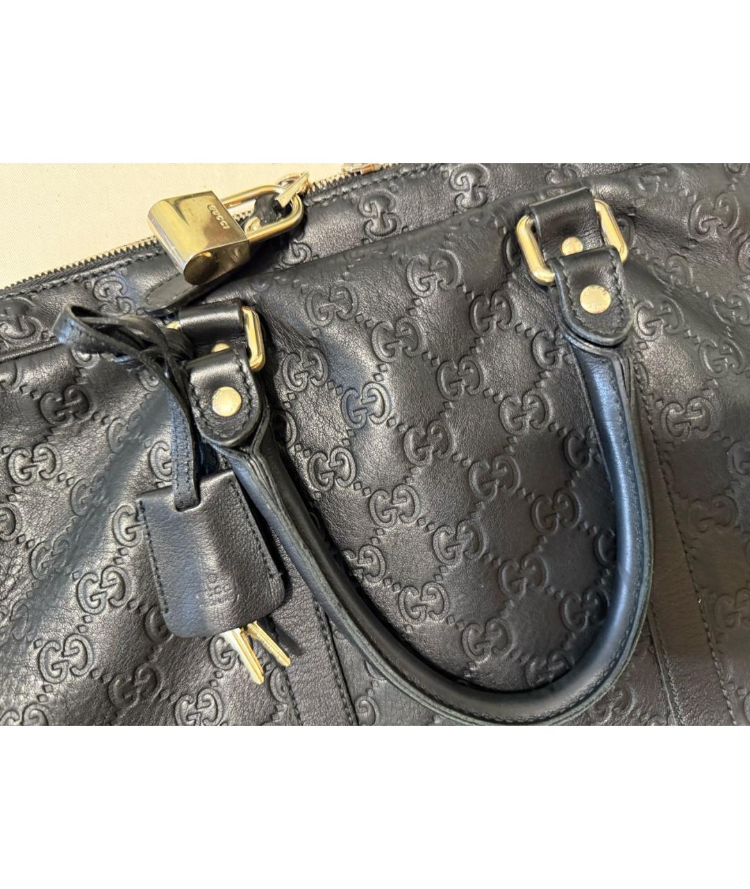 GUCCI Черный кожаный портфель, фото 2