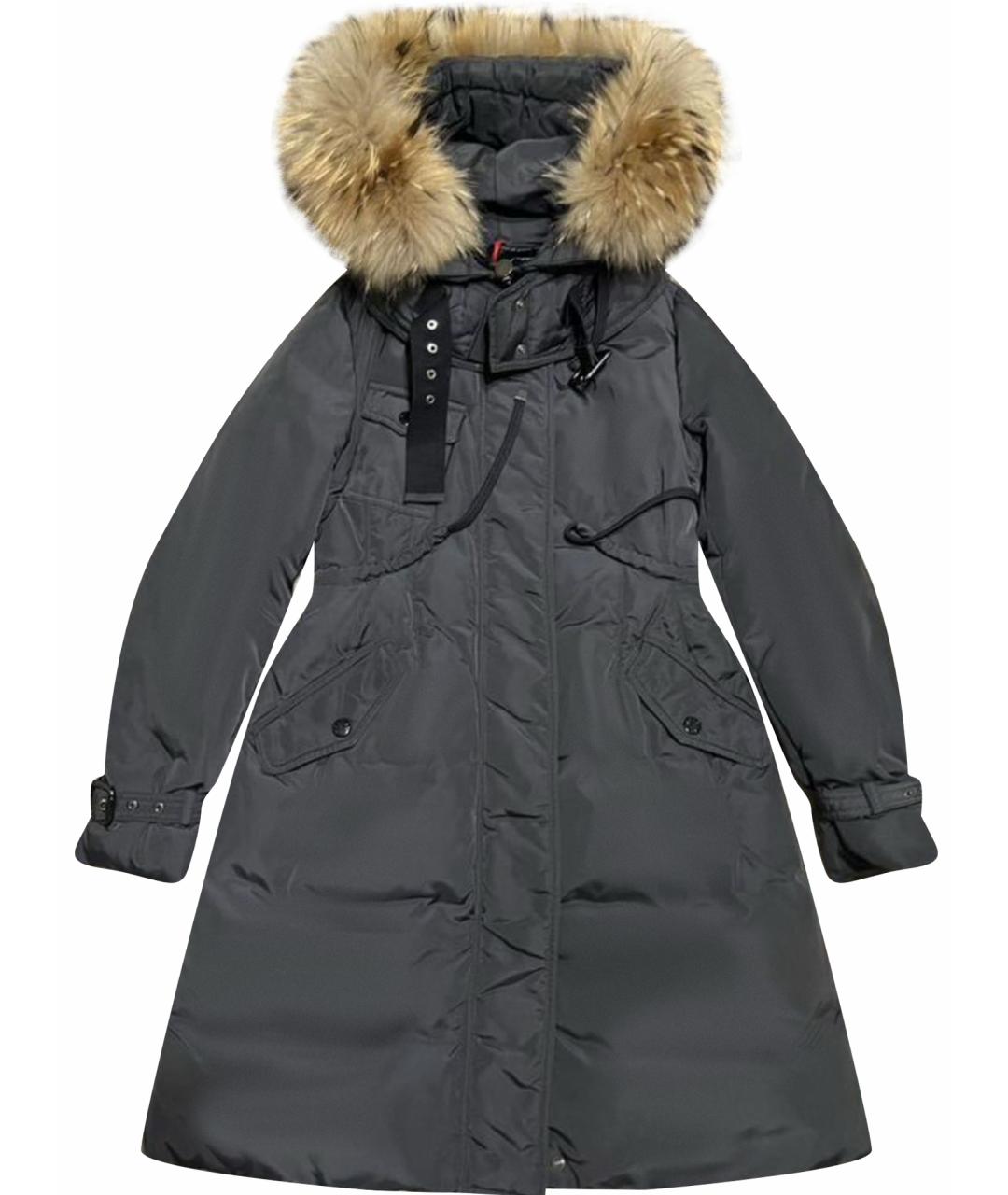 MONCLER Черный атласный пуховик, фото 1