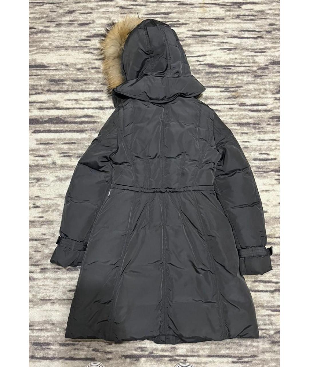 MONCLER Черный атласный пуховик, фото 2