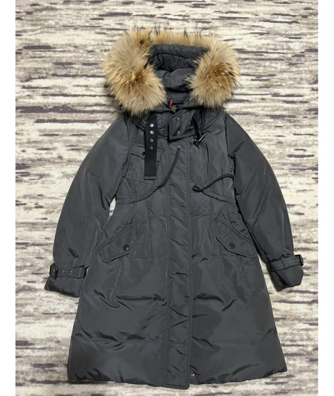 MONCLER Черный атласный пуховик, фото 8