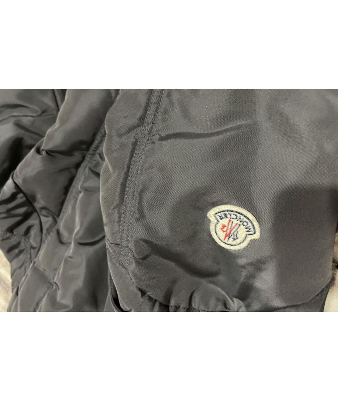 MONCLER Черный атласный пуховик, фото 5