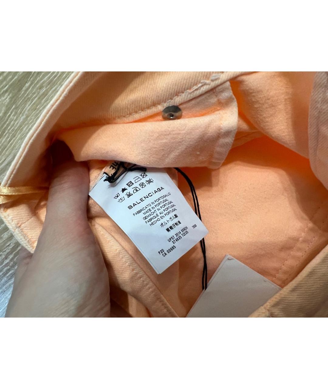 BALENCIAGA Коралловые хлопковые джинсы слим, фото 5