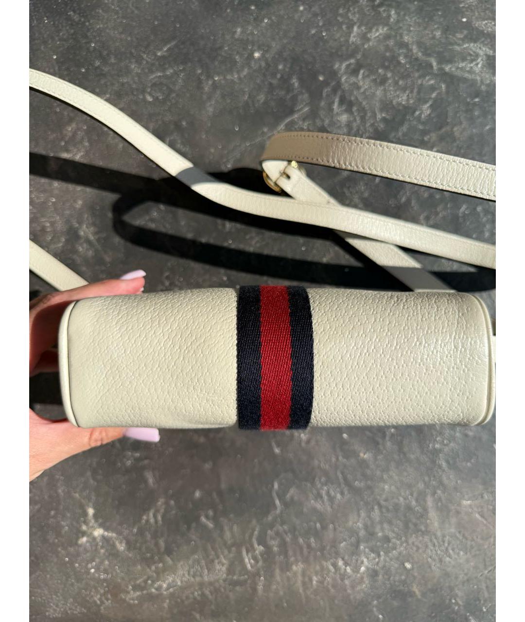 GUCCI Бежевая кожаная сумка через плечо, фото 5