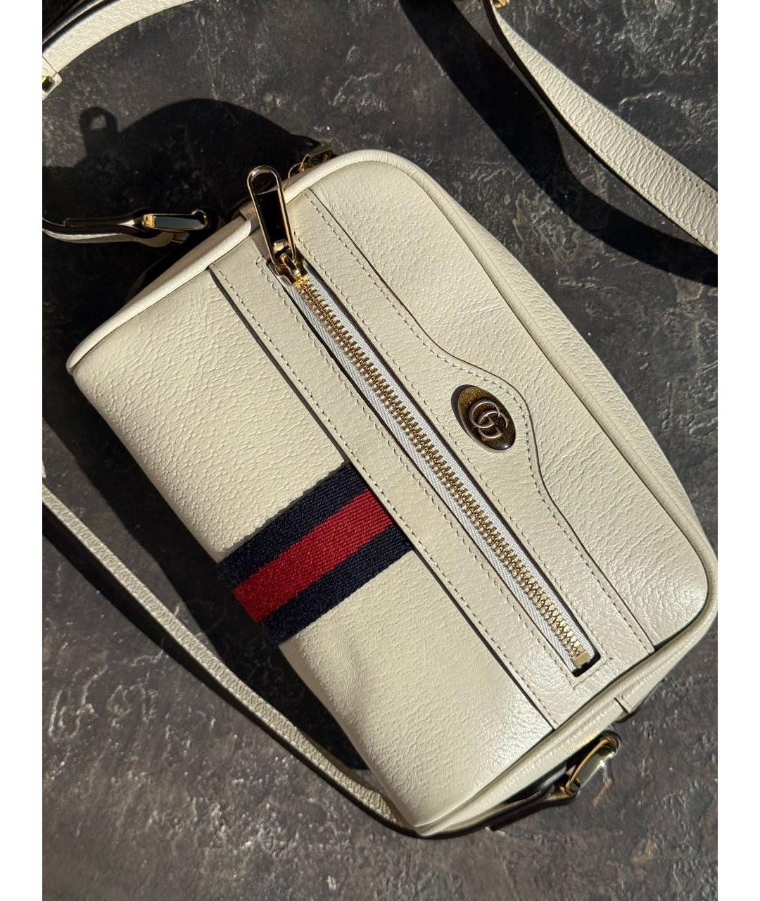 GUCCI Бежевая кожаная сумка через плечо, фото 3