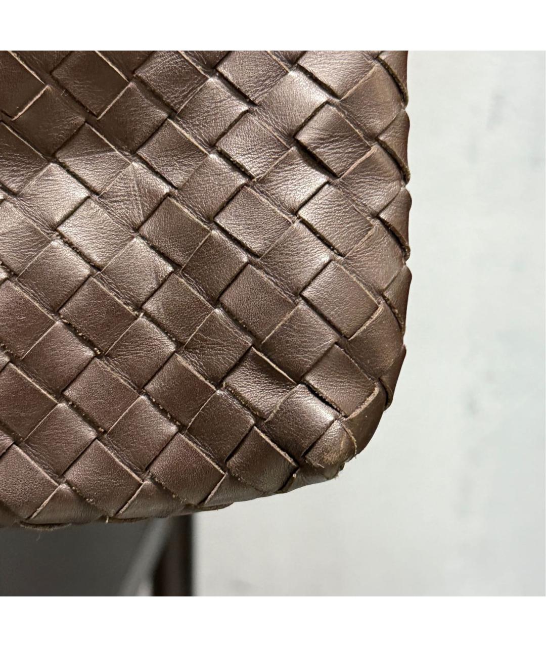 BOTTEGA VENETA Коричневая кожаная сумка на плечо, фото 4