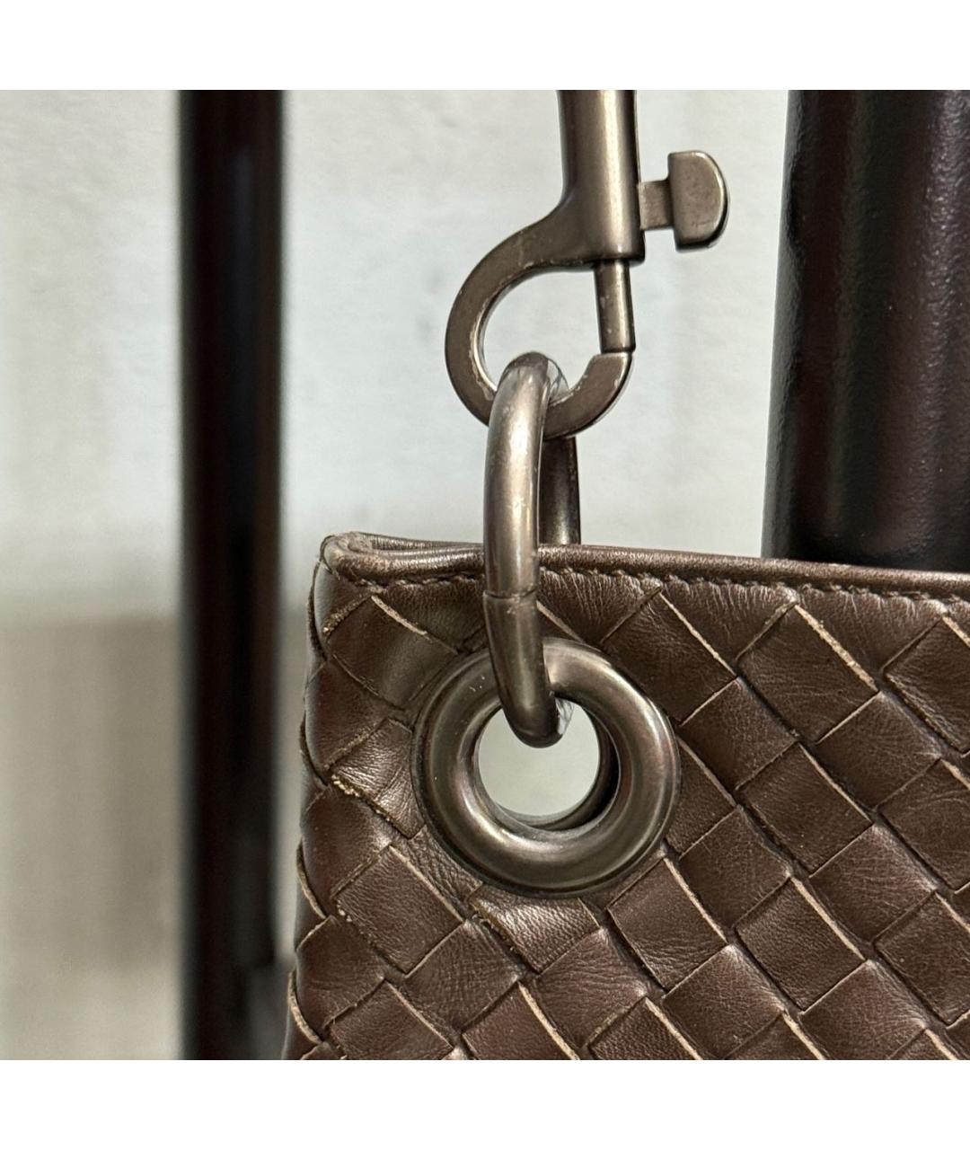 BOTTEGA VENETA Коричневая кожаная сумка на плечо, фото 3