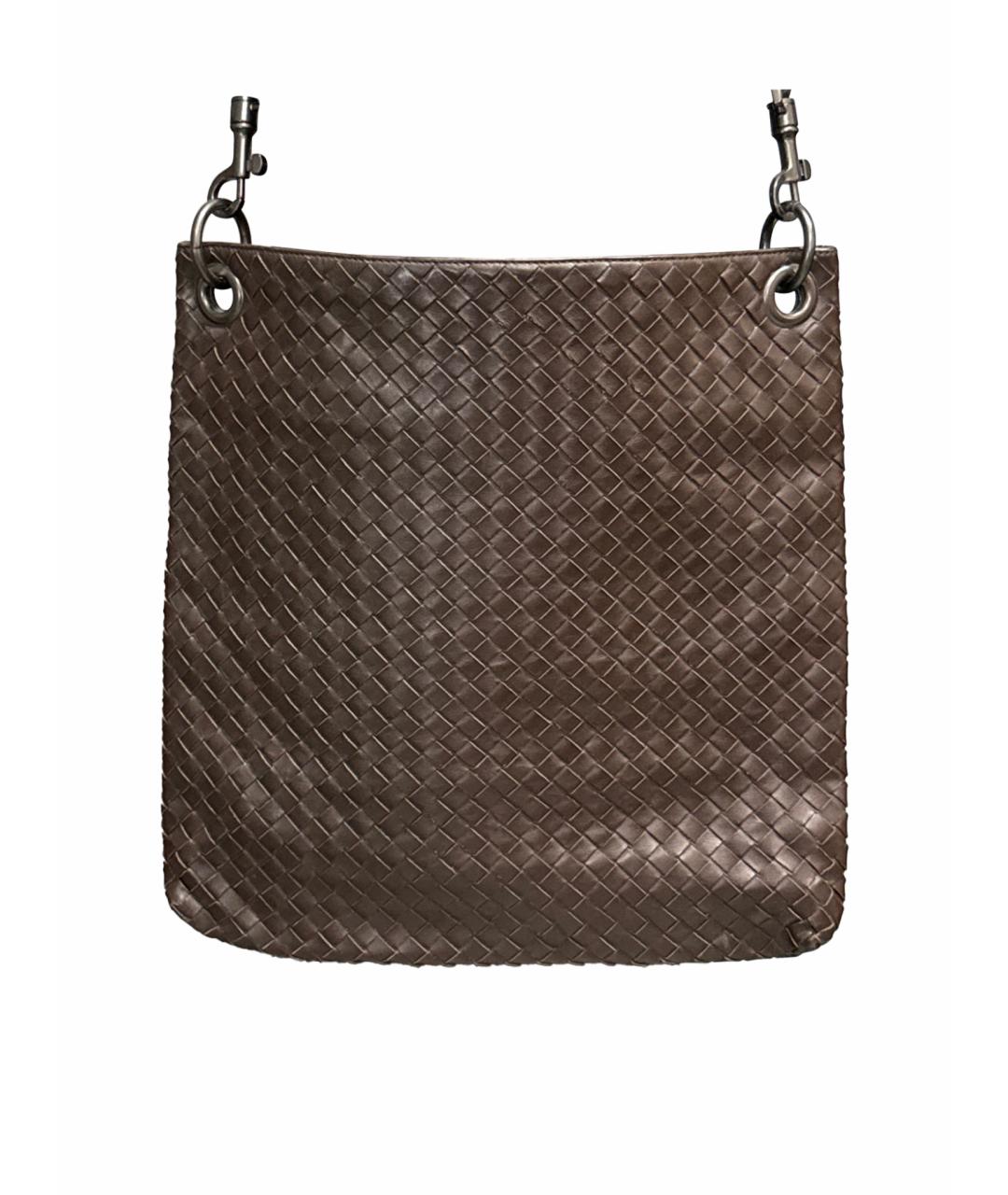 BOTTEGA VENETA Коричневая кожаная сумка на плечо, фото 1