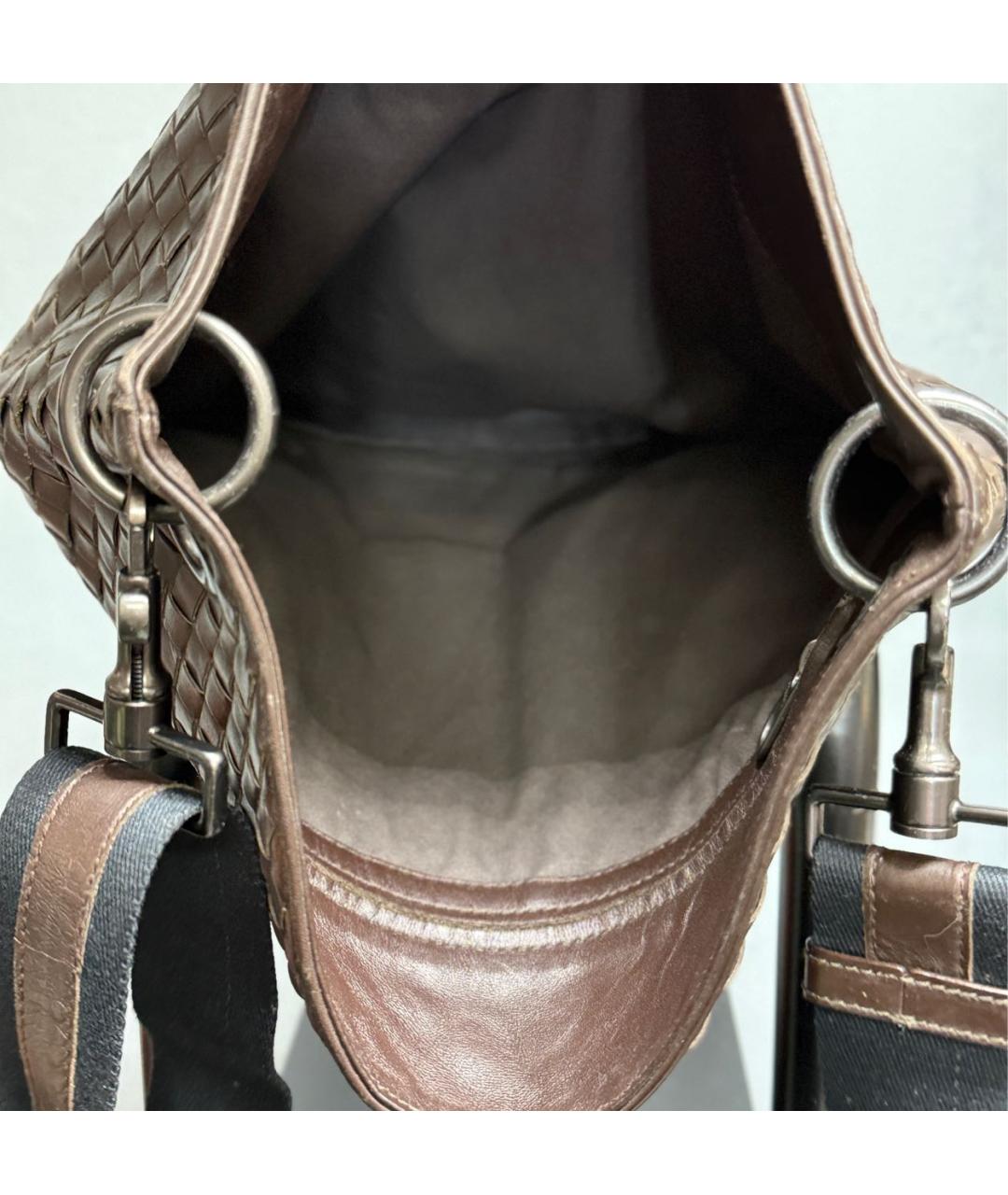 BOTTEGA VENETA Коричневая кожаная сумка на плечо, фото 7