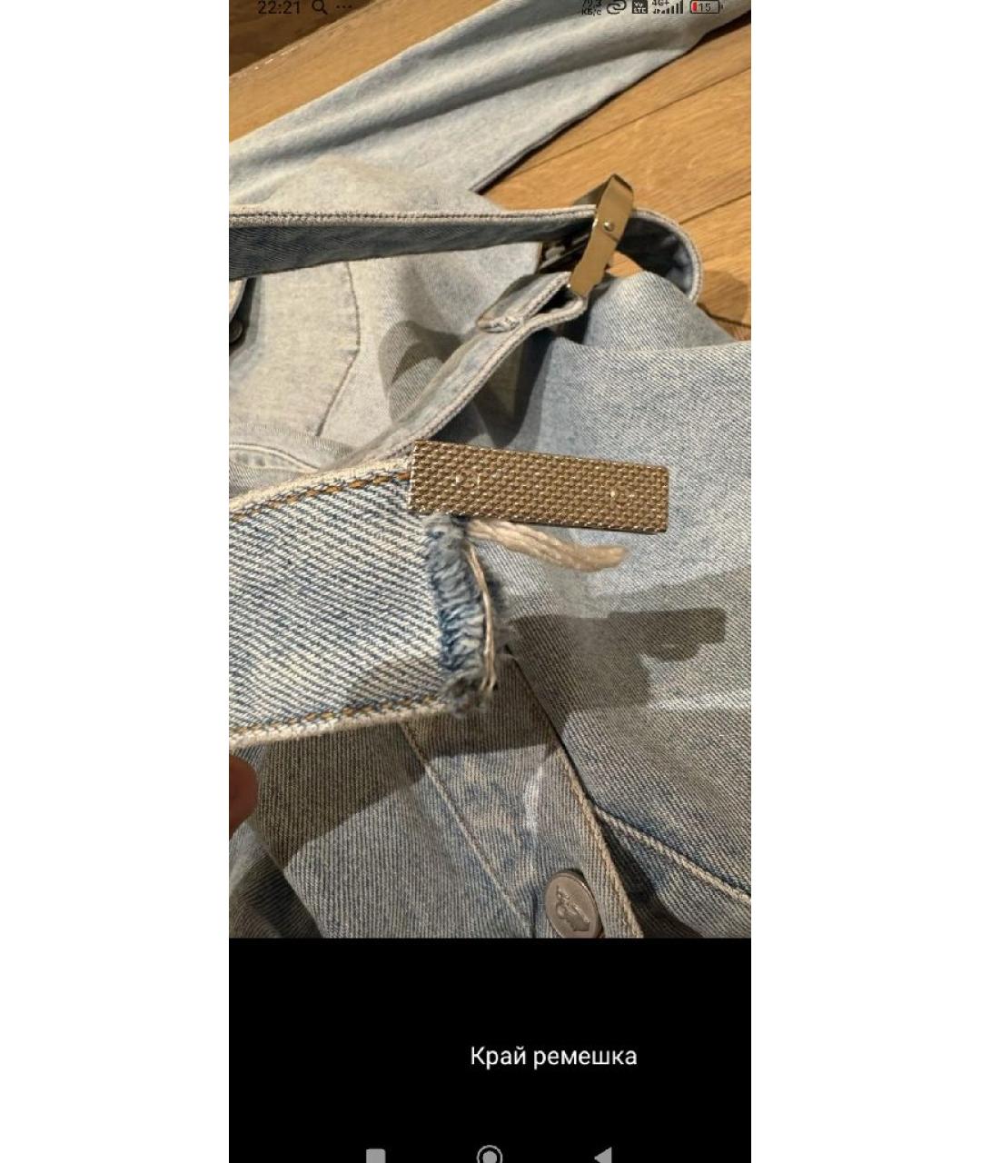 OFF-WHITE Голубое деним повседневное платье, фото 5