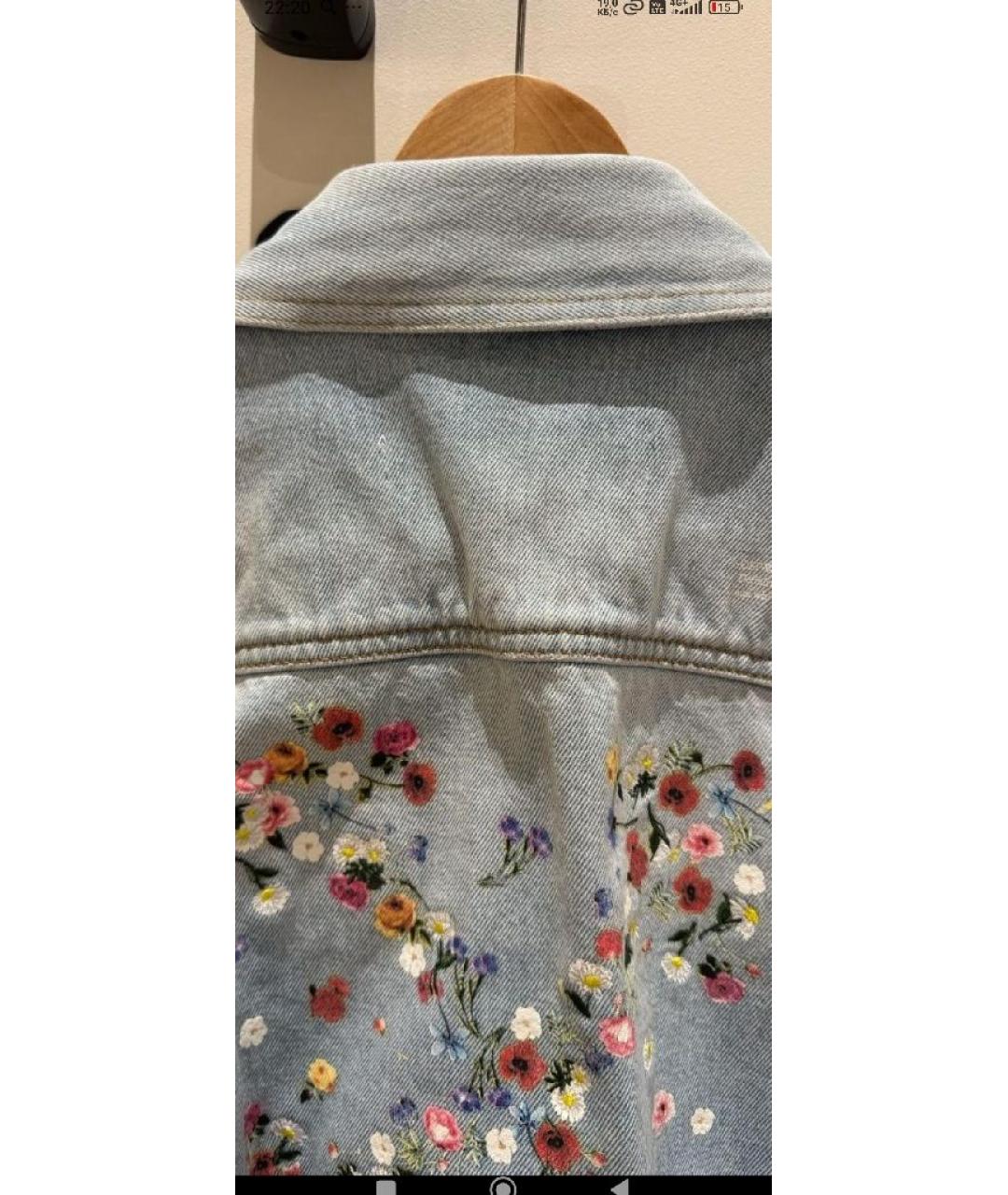 OFF-WHITE Голубое деним повседневное платье, фото 4