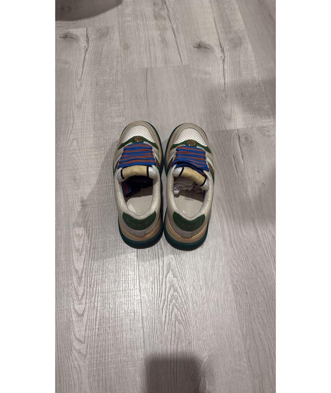 GUCCI Коричневые текстильные кеды, фото 3