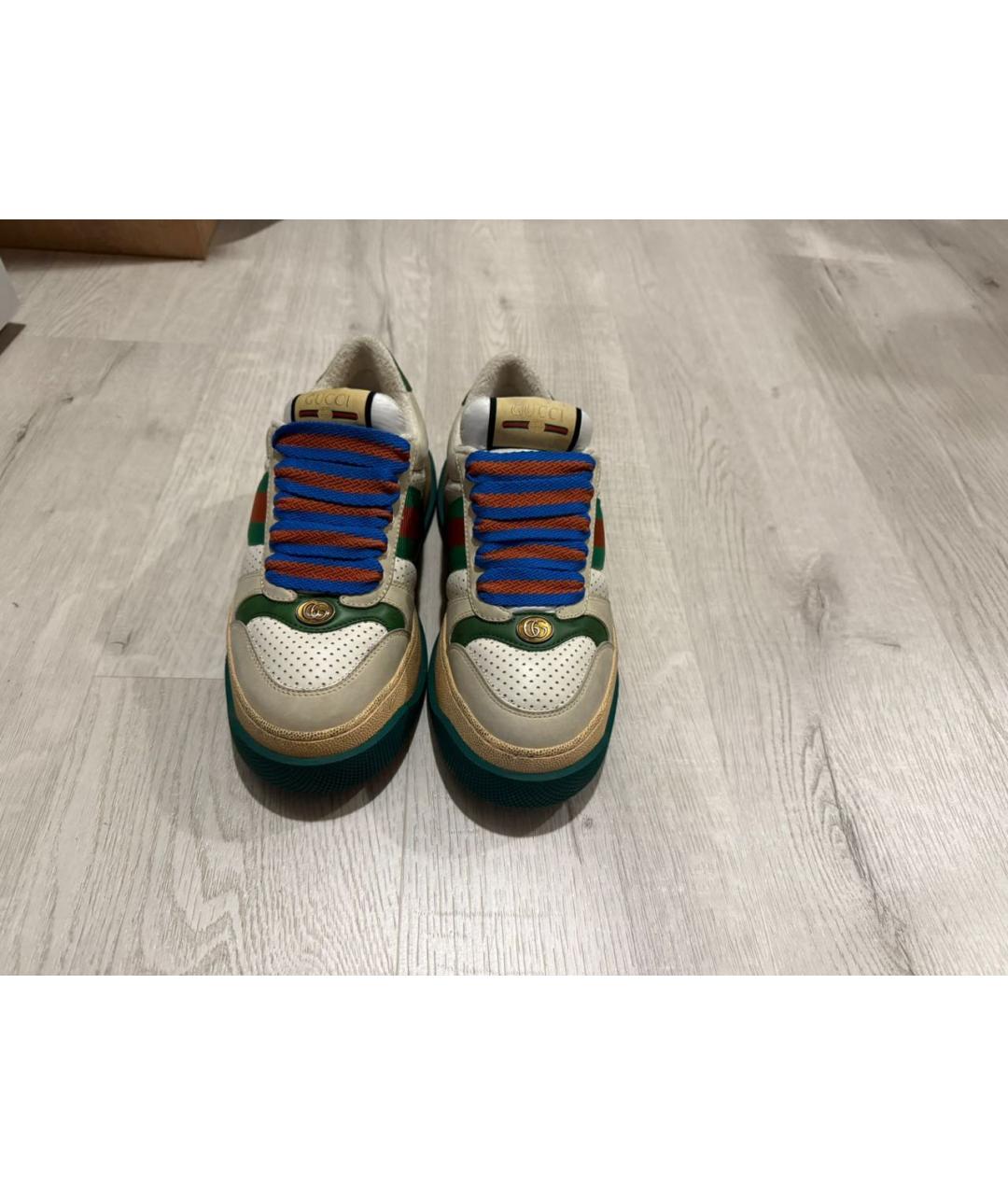 GUCCI Коричневые текстильные кеды, фото 2