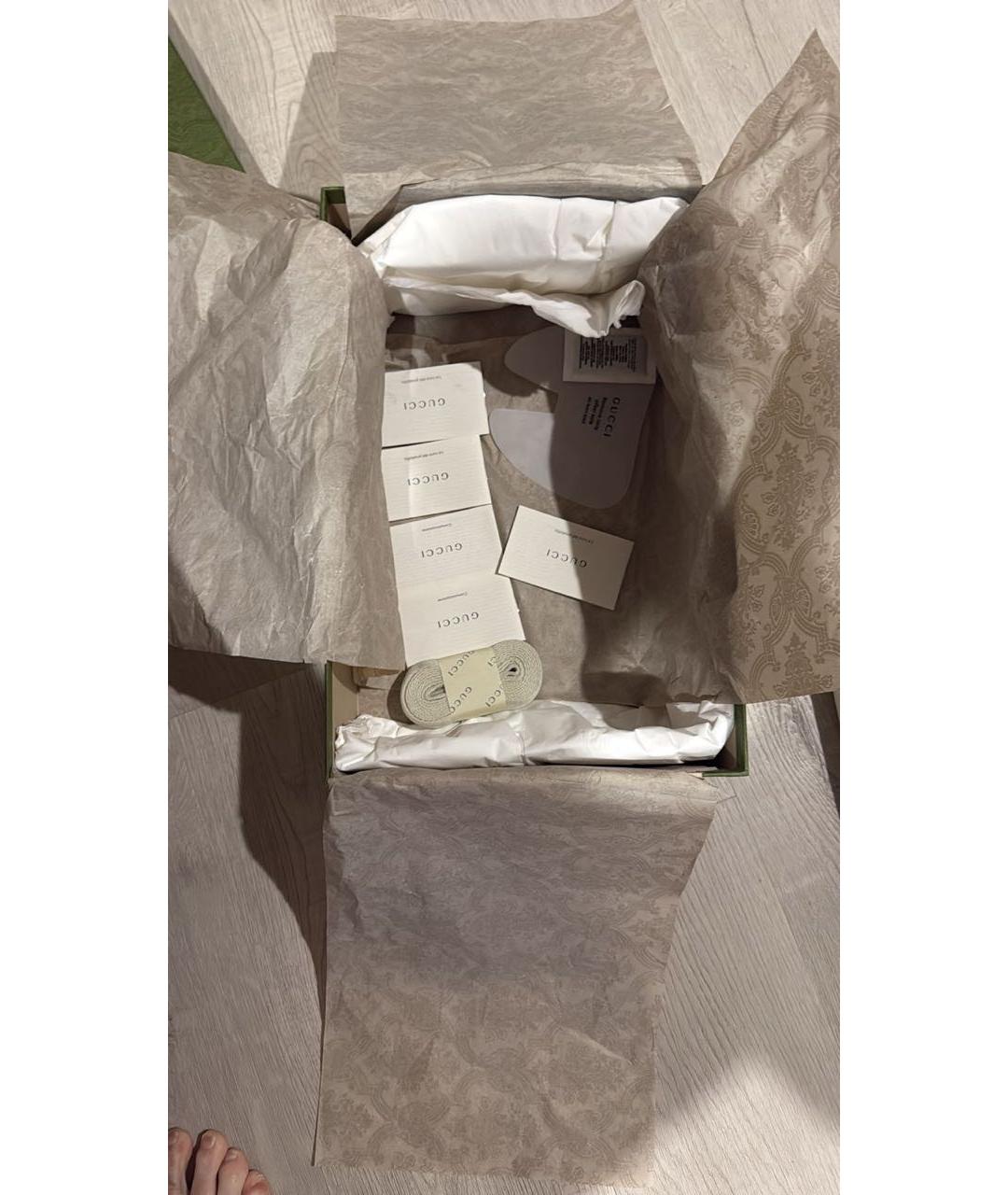 GUCCI Коричневые текстильные кеды, фото 7