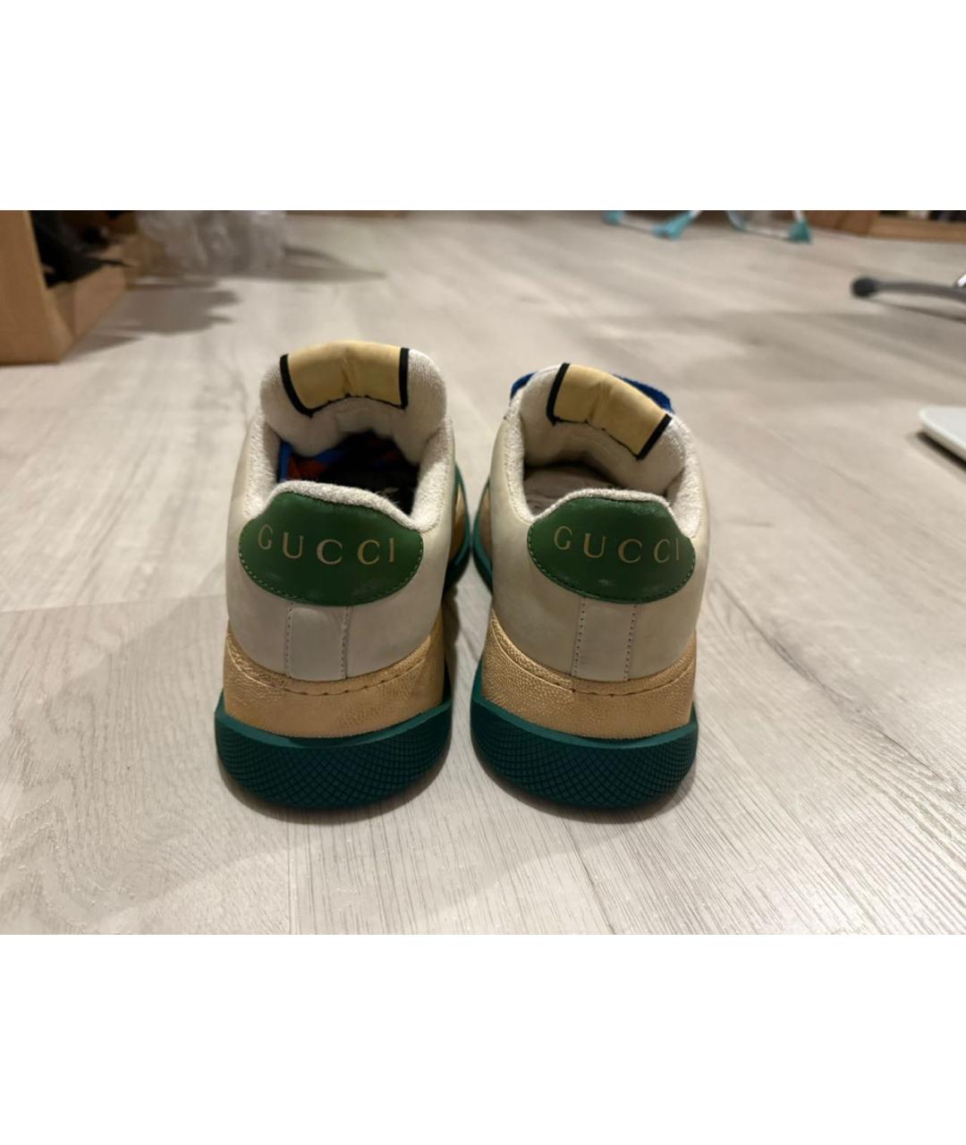 GUCCI Коричневые текстильные кеды, фото 4