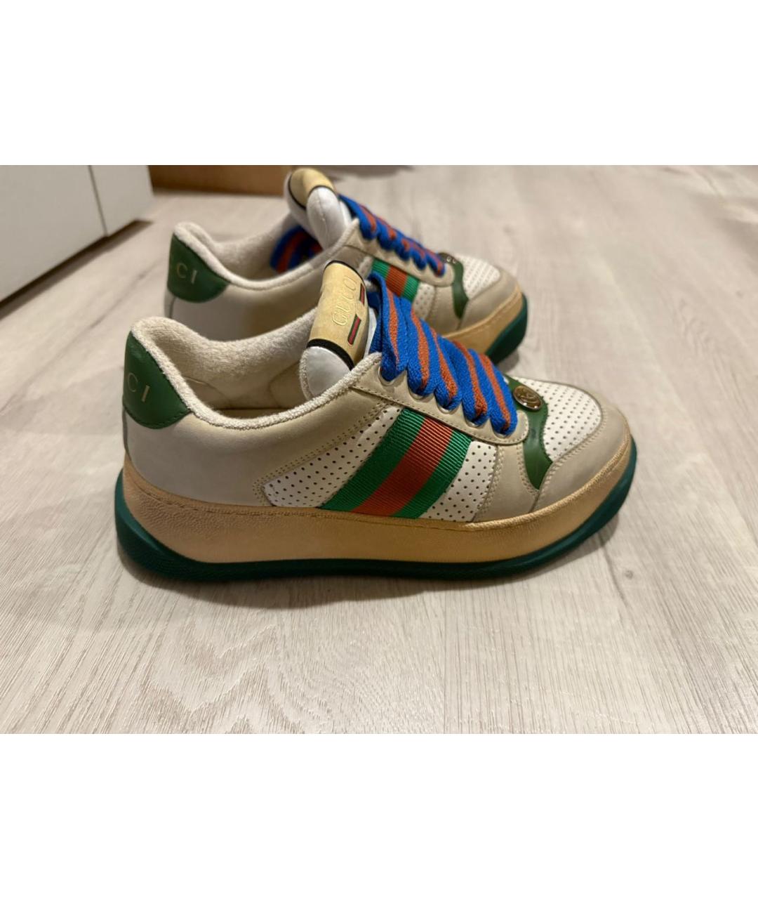 GUCCI Коричневые текстильные кеды, фото 8