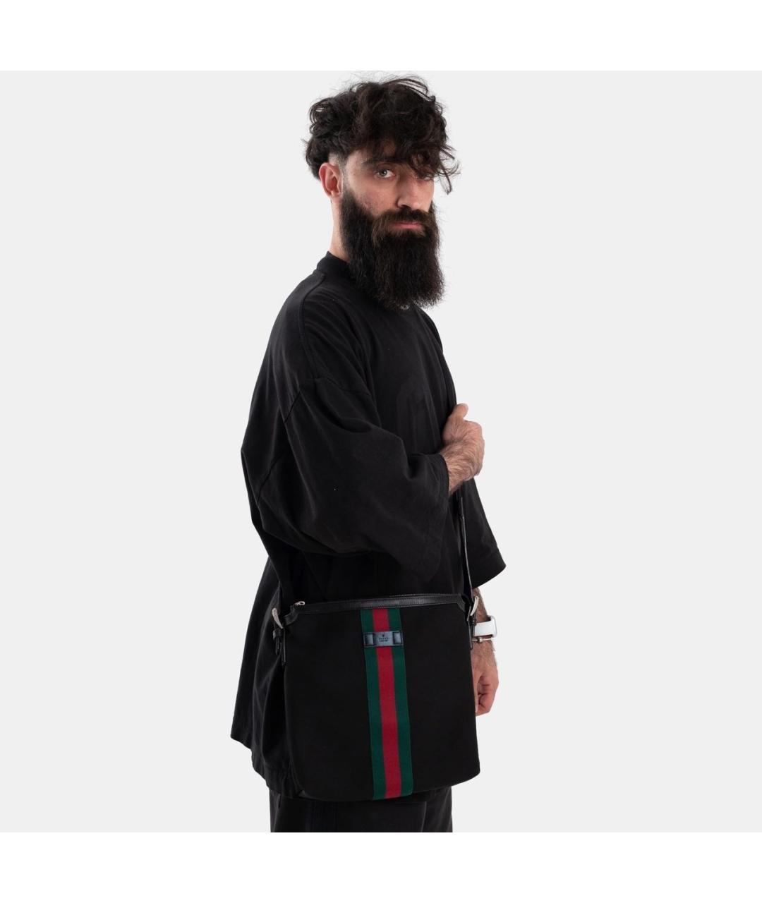 GUCCI Черная синтетическая сумка на плечо, фото 8